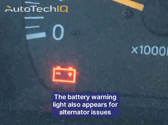 An alternator issue can also trigger the batter-shaped icon in the vehicle's dashboard