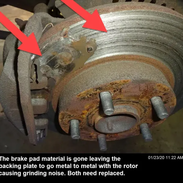 Worn brake pads cause excessive friction, making the brake system grind loudly and produce burning smells