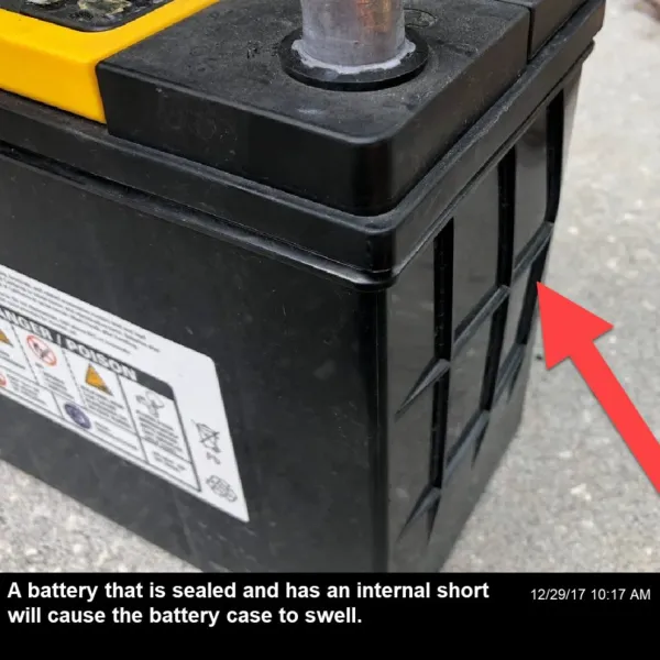 Battery internally shorted because of leaks and seal issues