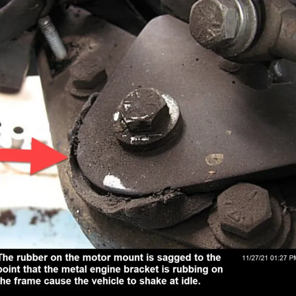 Sagging motor mounts