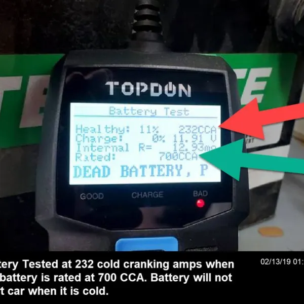 Faulty battery resulting in electrical issues and preventing the car from starting in cold weather